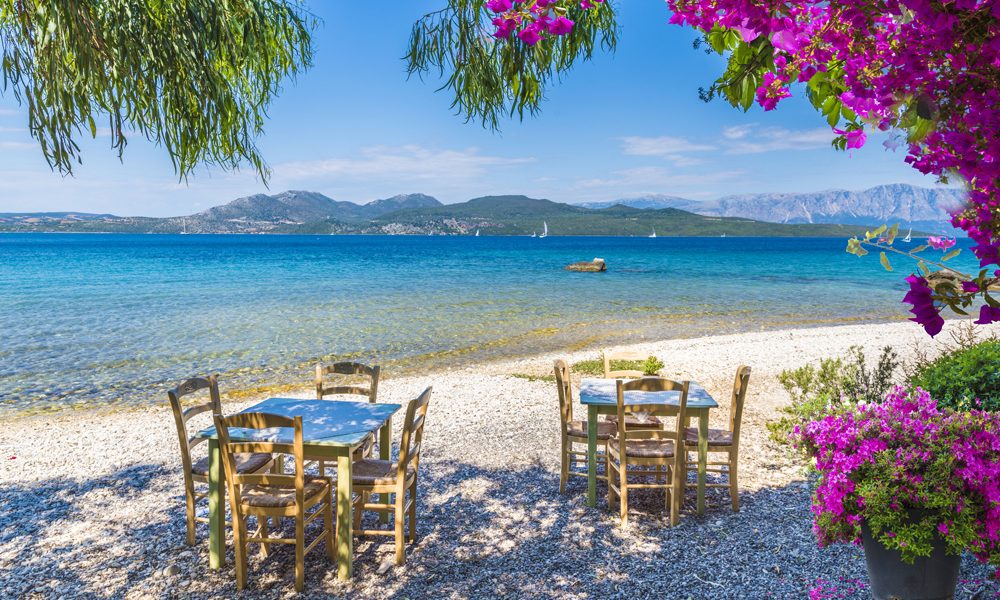 Taverna on Nikiana beach, Lefkada island, Greece