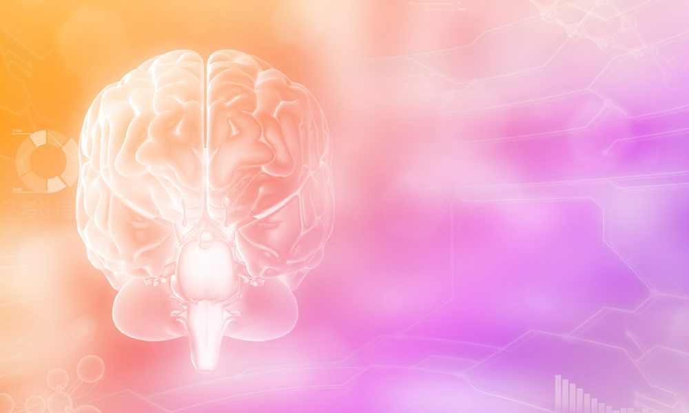 Human brain, alzheimer analysis concept - highly detailed modern texture, medical 3D illustration